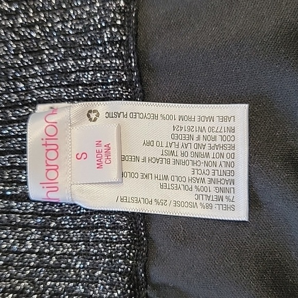 Xhilaration Size S Black with Silver Metallic A Line Swing Skirt, GUC - Picture 8 of 9